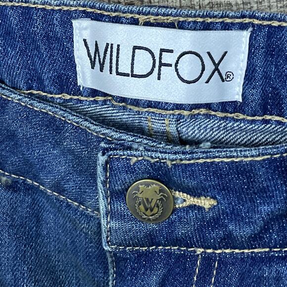 Wildfox Baggy Crop Jeans Da Vinci Wash Paint Splatters Blue Denim Size 24 NWT - Picture 8 of 10